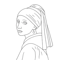 Minimal Line Art — chibi art sample