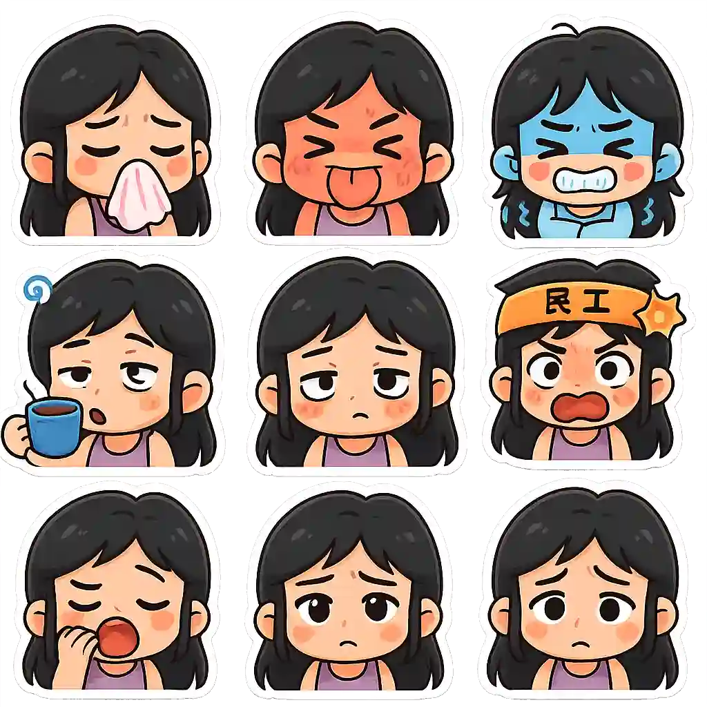 Colección de Emojis: Set 8 — ejemplo de arte chibi