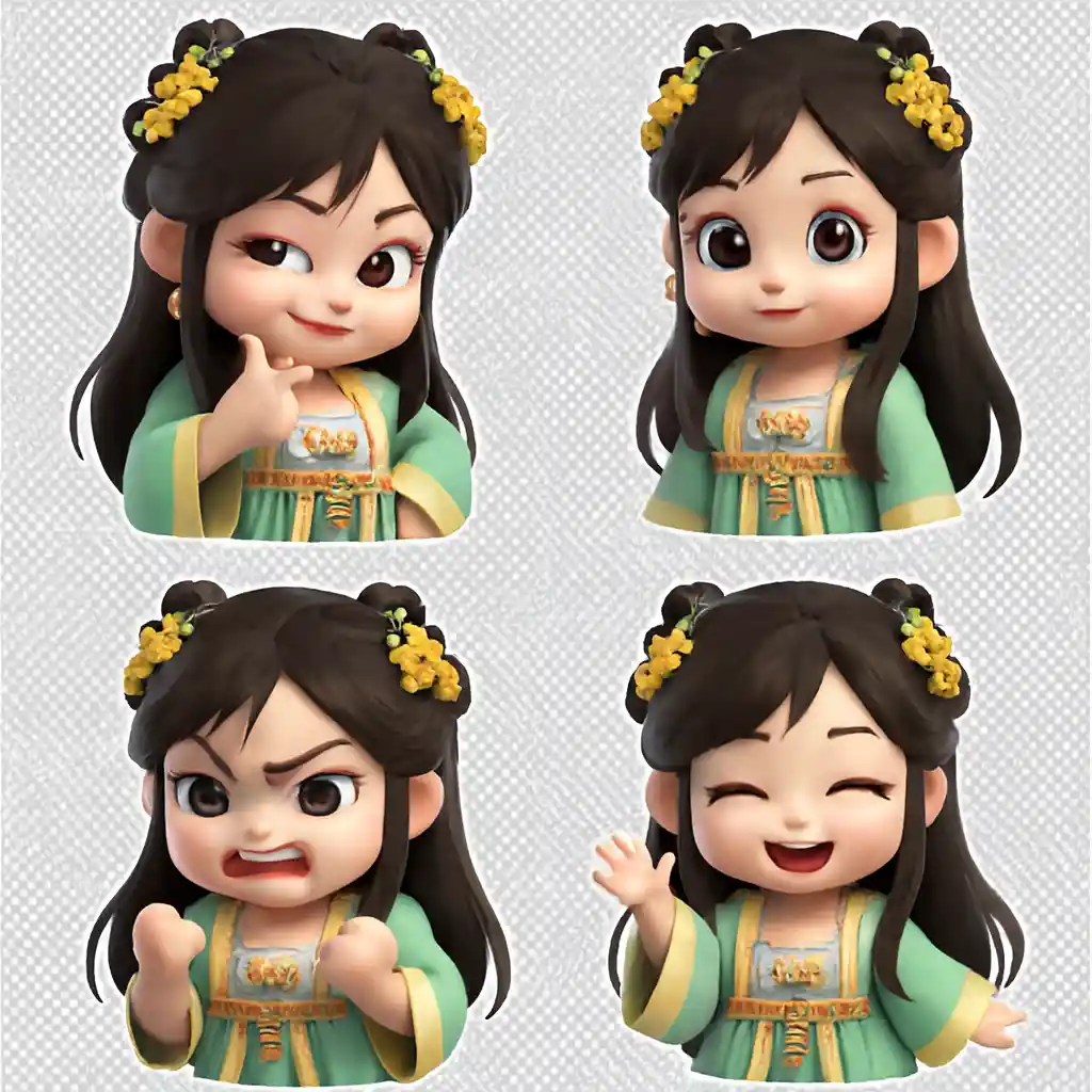 Chibi 3D Emoji Stickers — chibi art sample