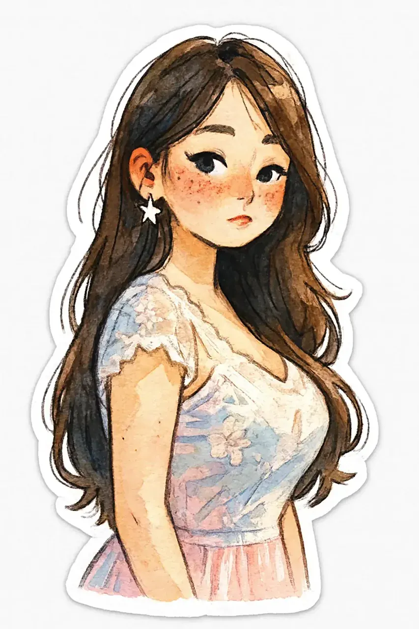 Sticker Chibi à l'Aquarelle — exemple de rendu chibi