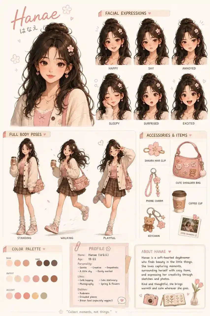 Kawaii Character Sheet — chibi art sample