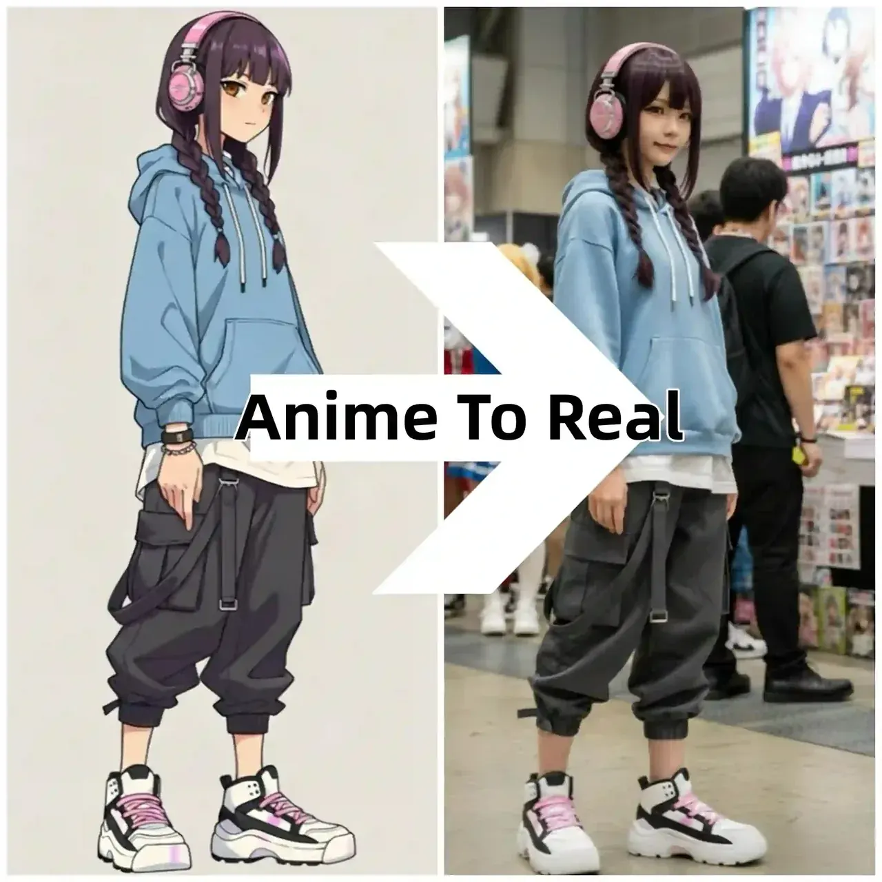 Anime a Persona Real — ejemplo de arte chibi
