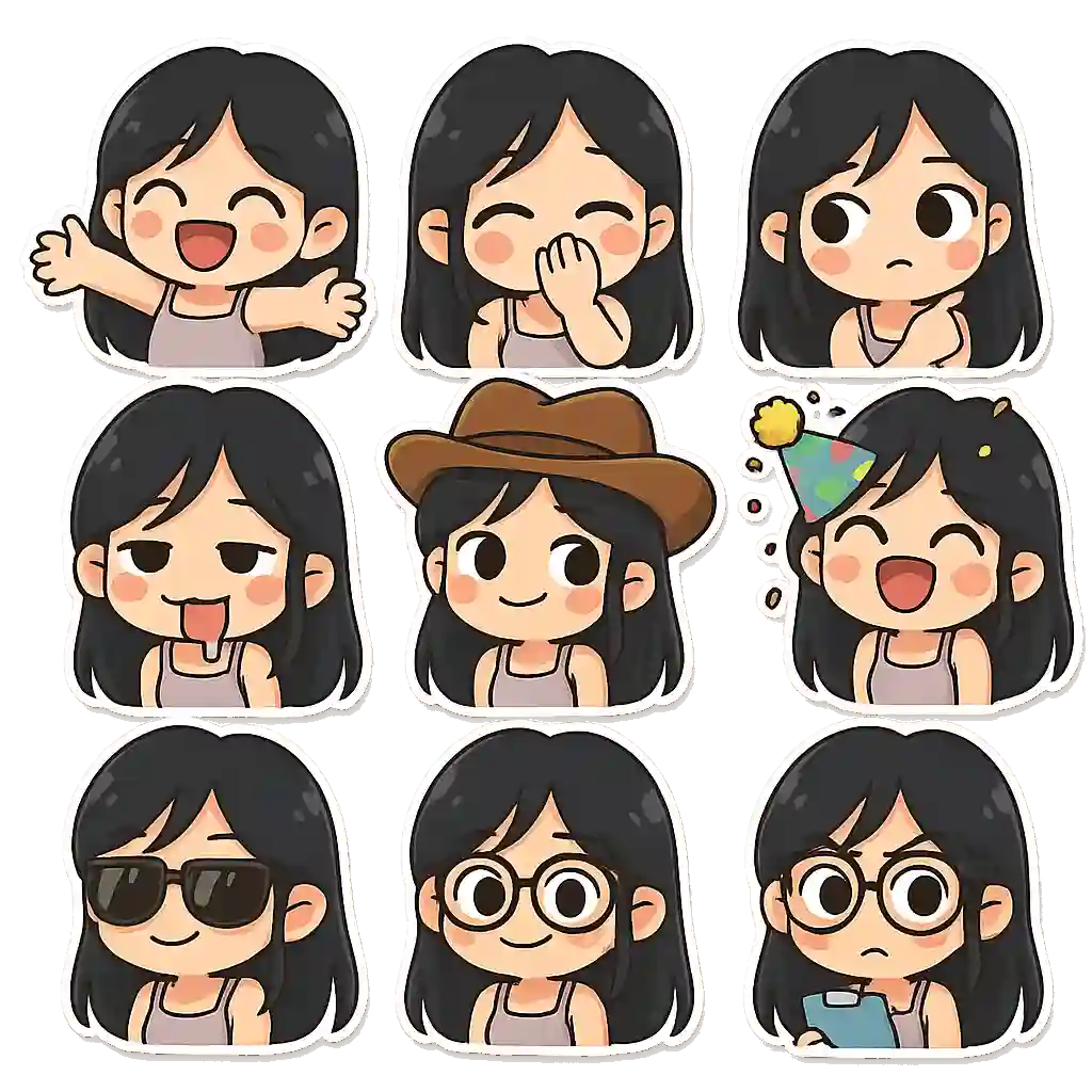 Colección de Emojis: Set 5 — ejemplo de arte chibi