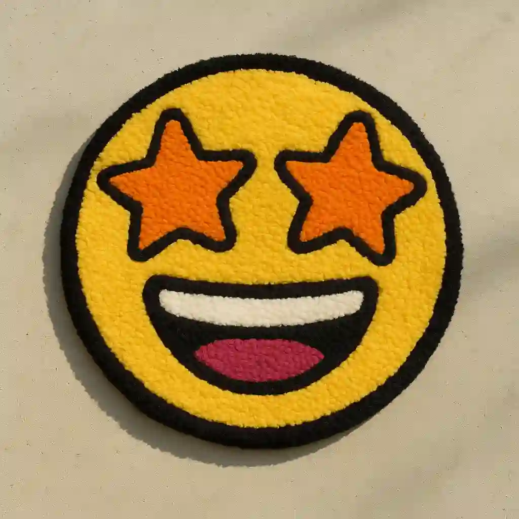 Emoji Tufted Carpet — chibi art sample