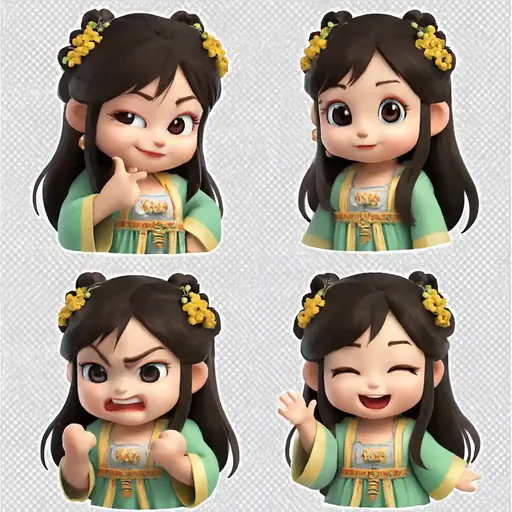 Chibi 3D Emoji Stickers
