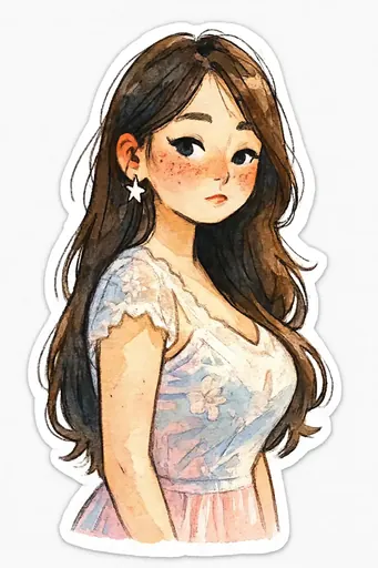Chibi Watercolor Sticker