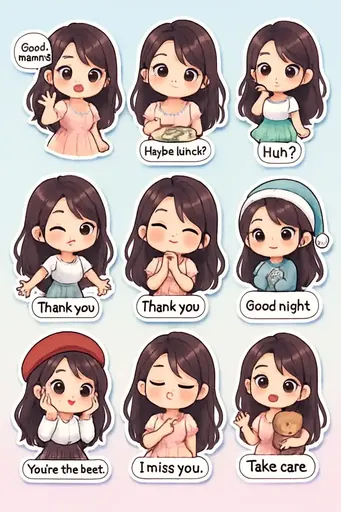 Chibi 3D Emoji Word 1
