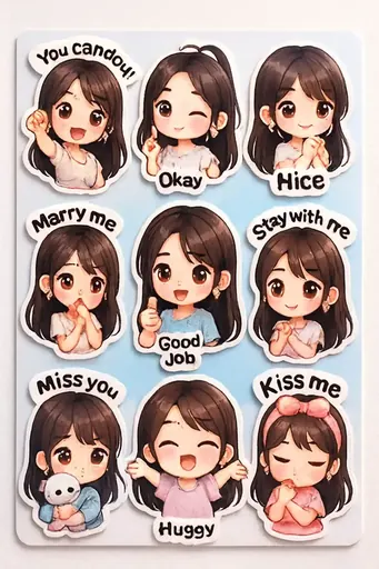 Chibi 3D Emoji Word 4
