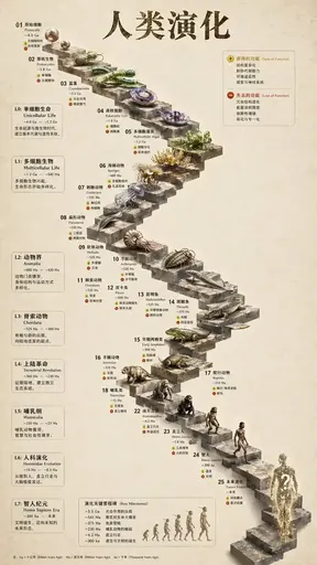 進化タイムラインインフォグラフィック