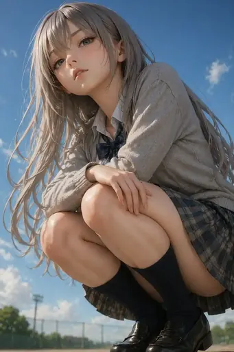 Anime Real Schoolgirl Portrait