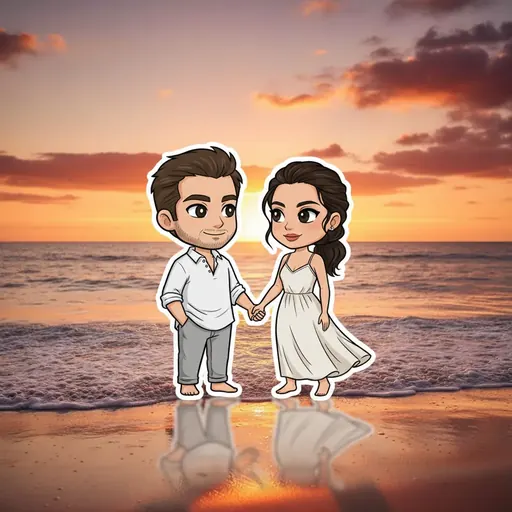 Chibi Sticker: Beach sunset