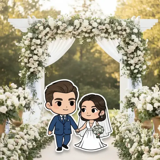 Chibi Sticker: Wedding aisle